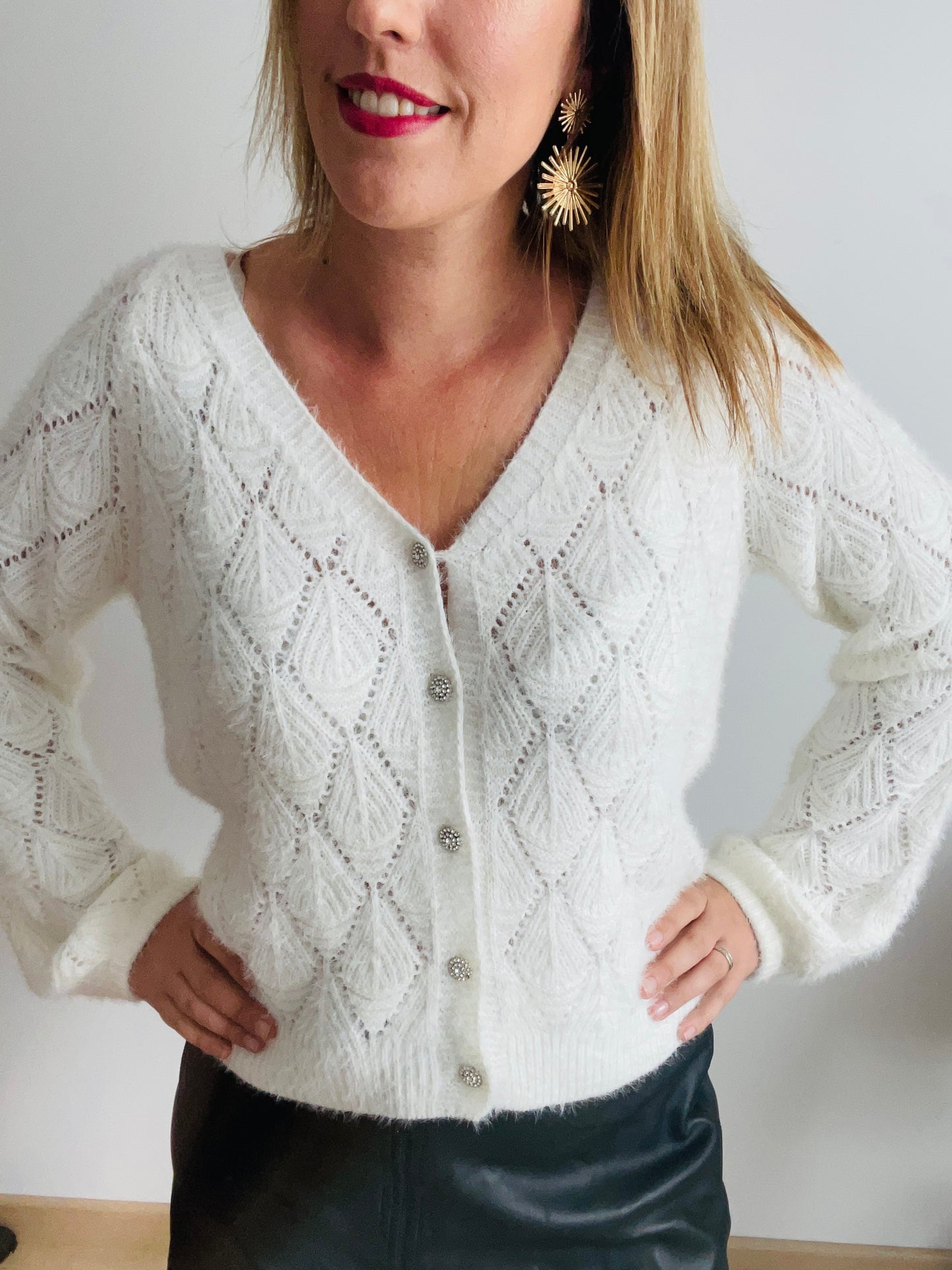 Cardigan Bijoux blanc