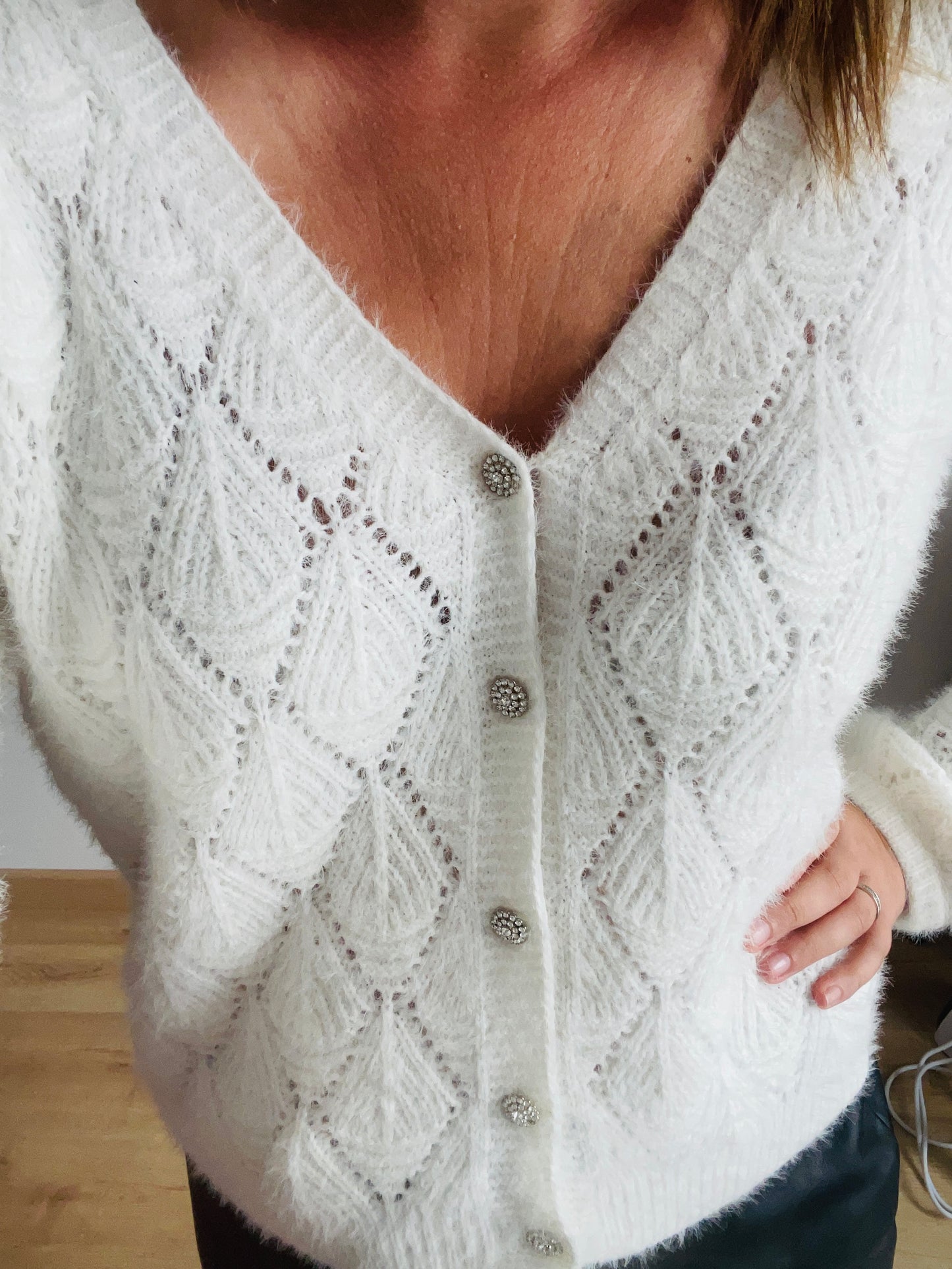 Cardigan Bijoux blanc