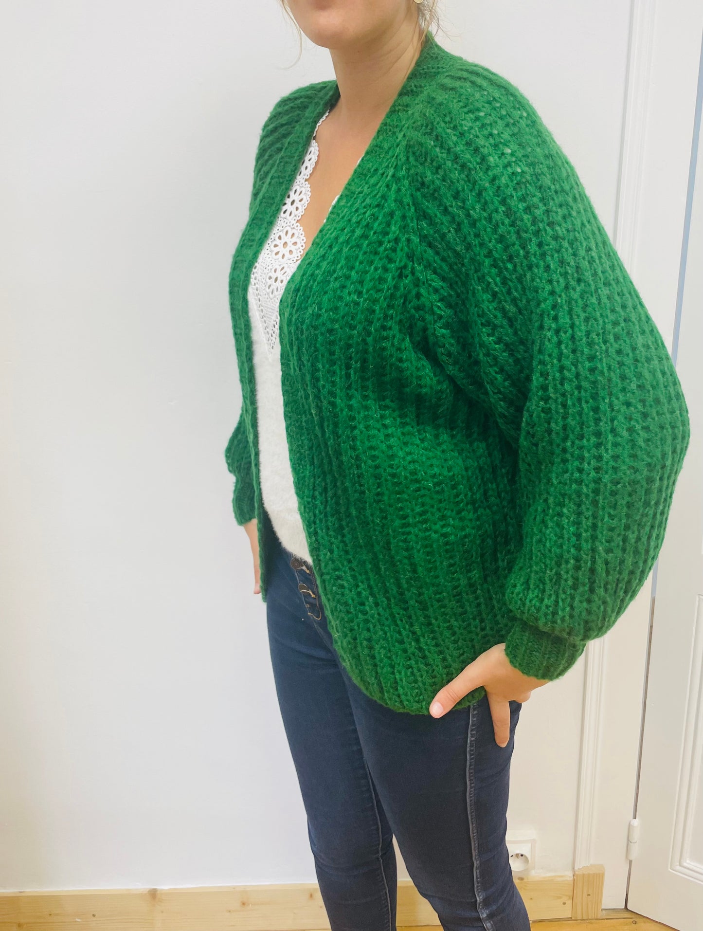 Cardigan maille vert/ bleu/ rouille/noir Romy