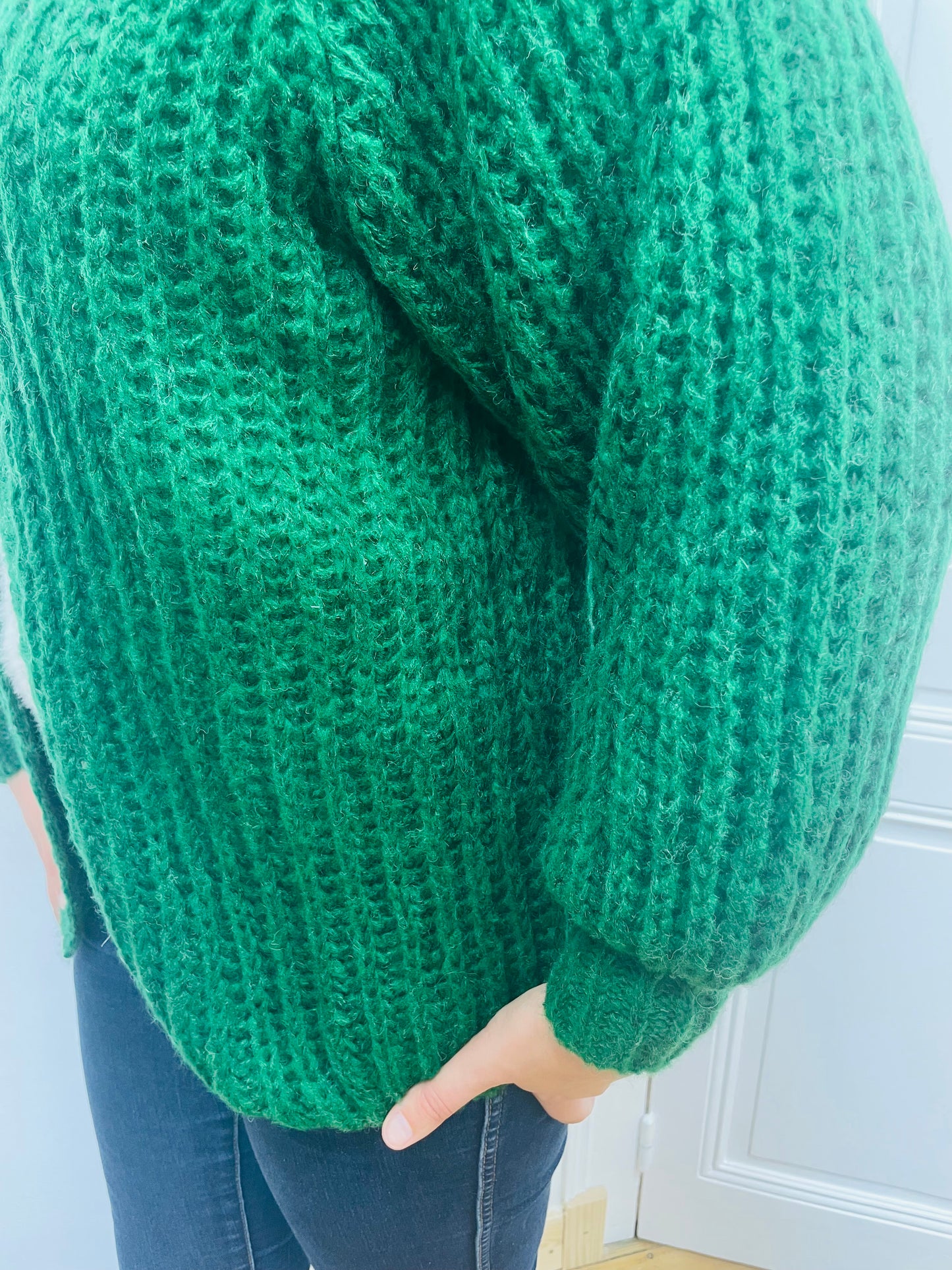 Cardigan maille vert/ bleu/ rouille/noir Romy