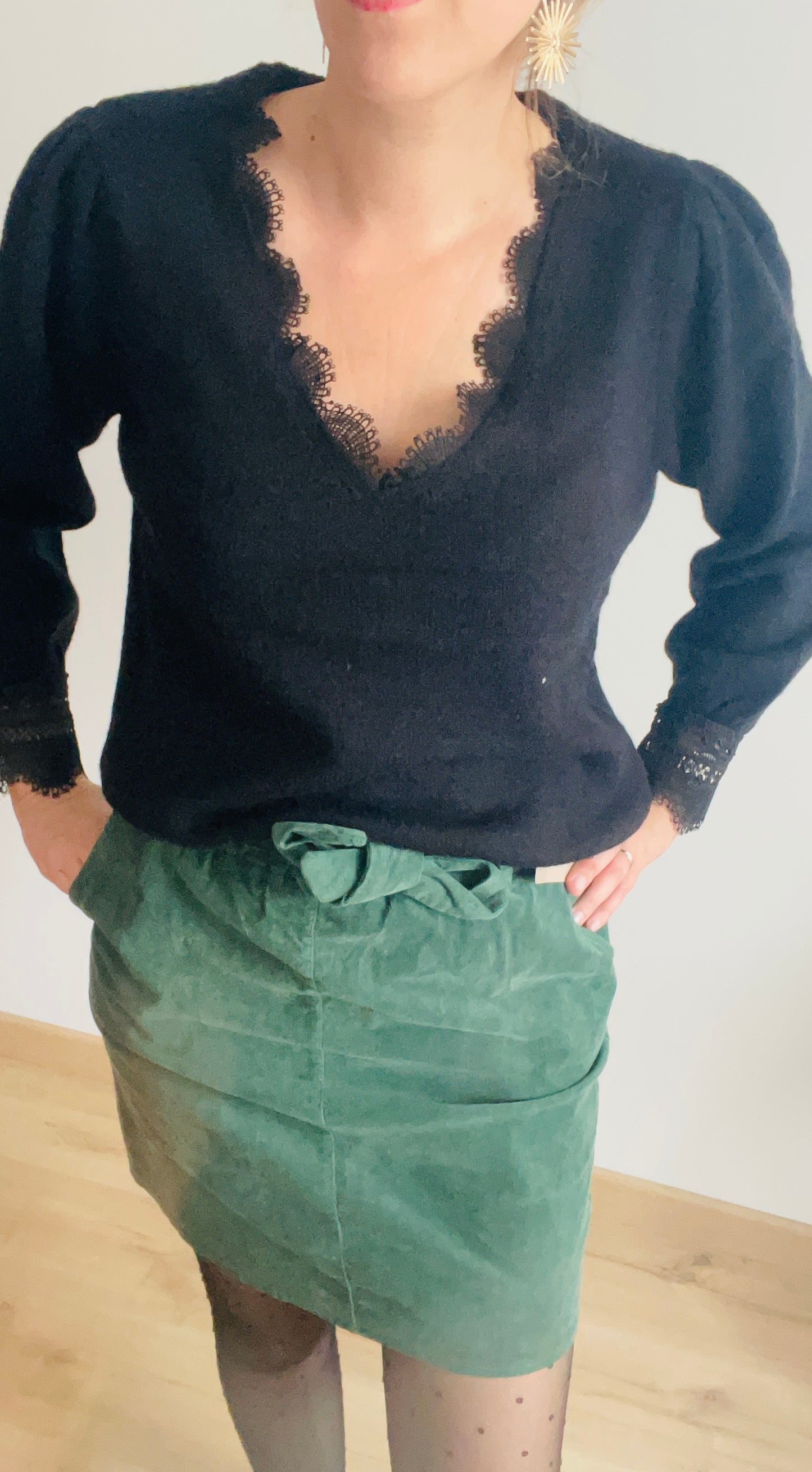 Jupe verte velours HINDI