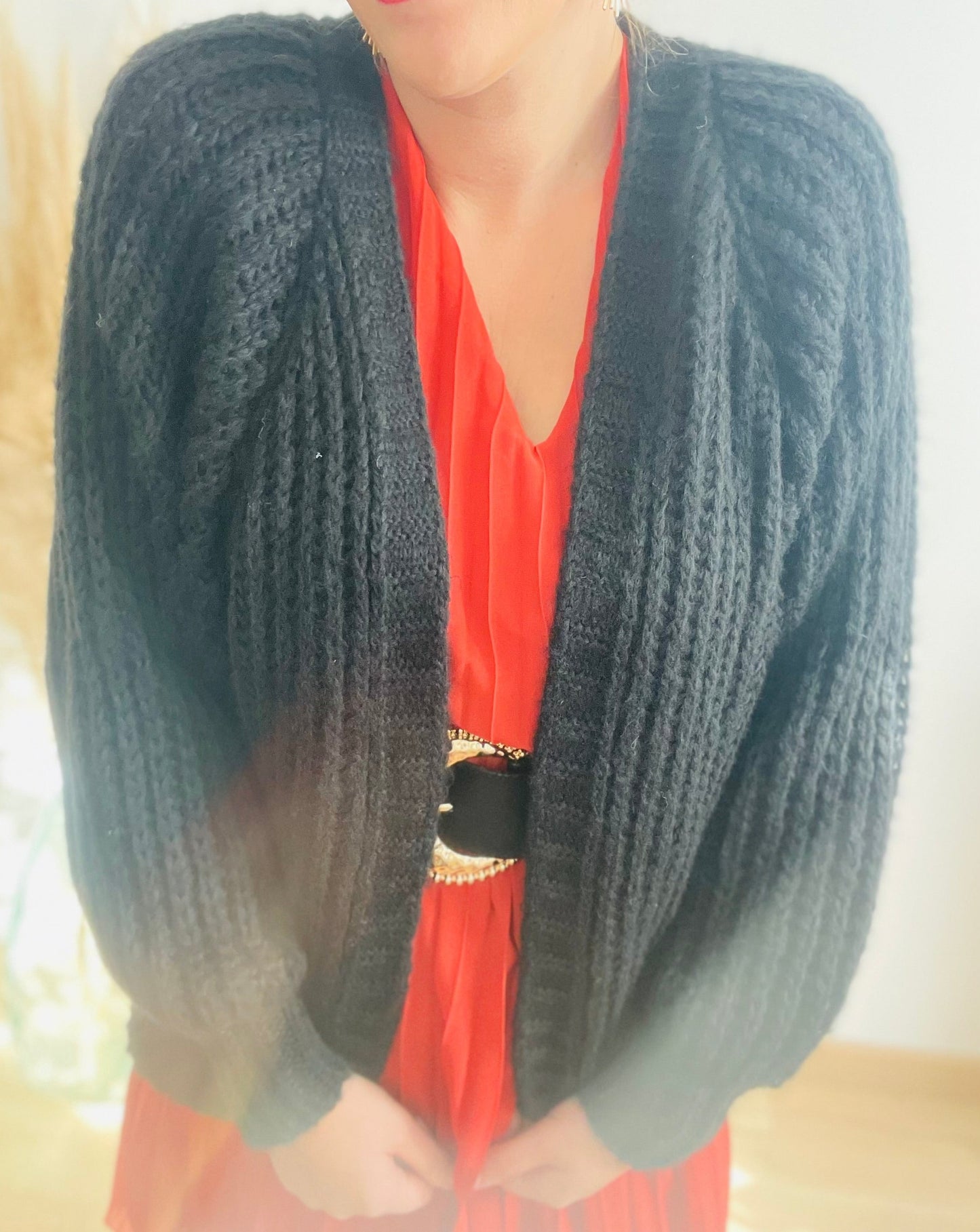 Cardigan en maille noir ROMY