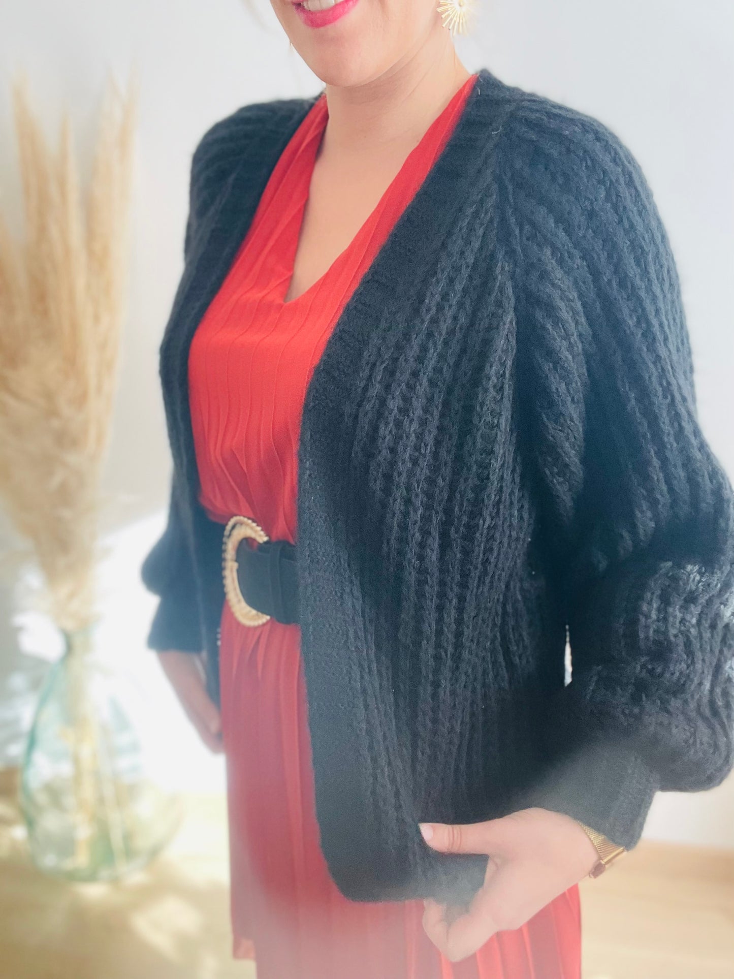 Cardigan en maille noir ROMY
