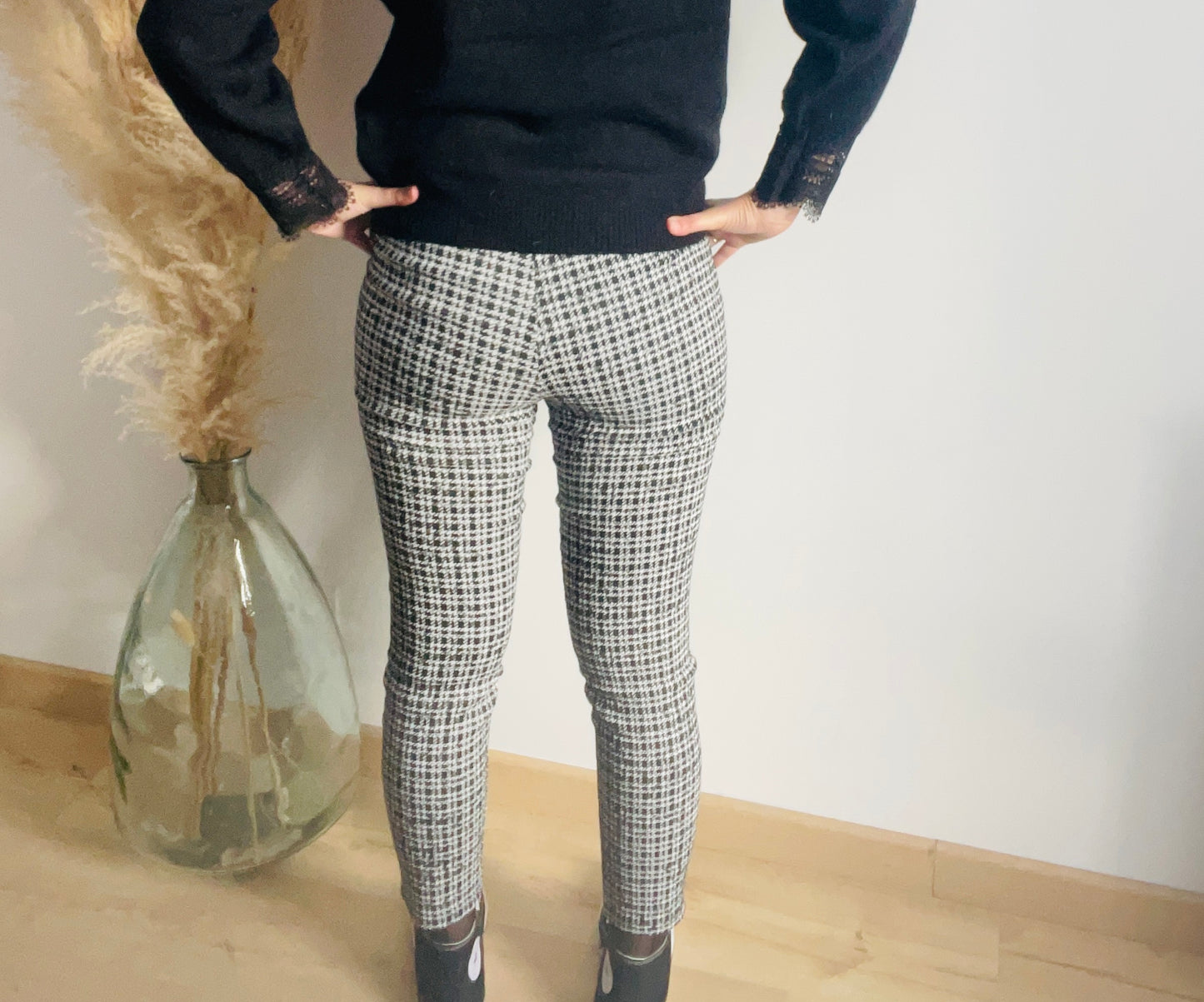 Pantalon skinny à carreaux Zélie