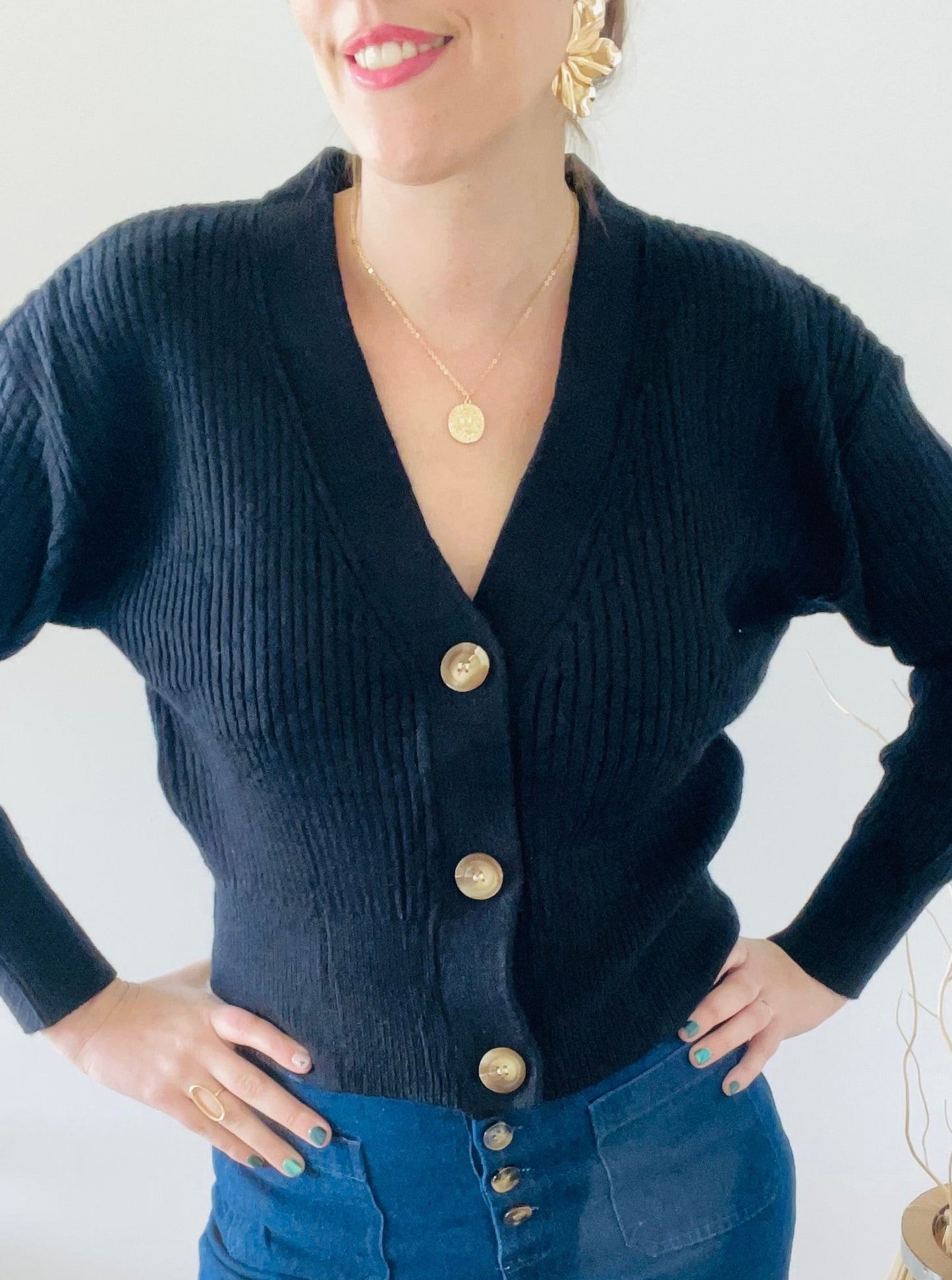 Cardigan noir LEON