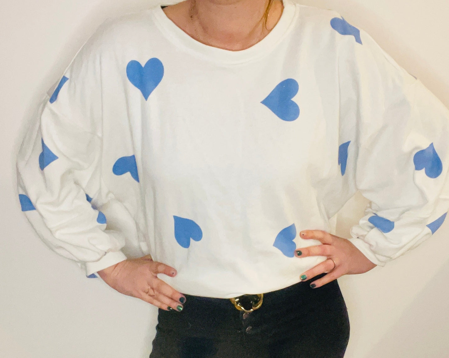 Sweat cœur bleu AMOR