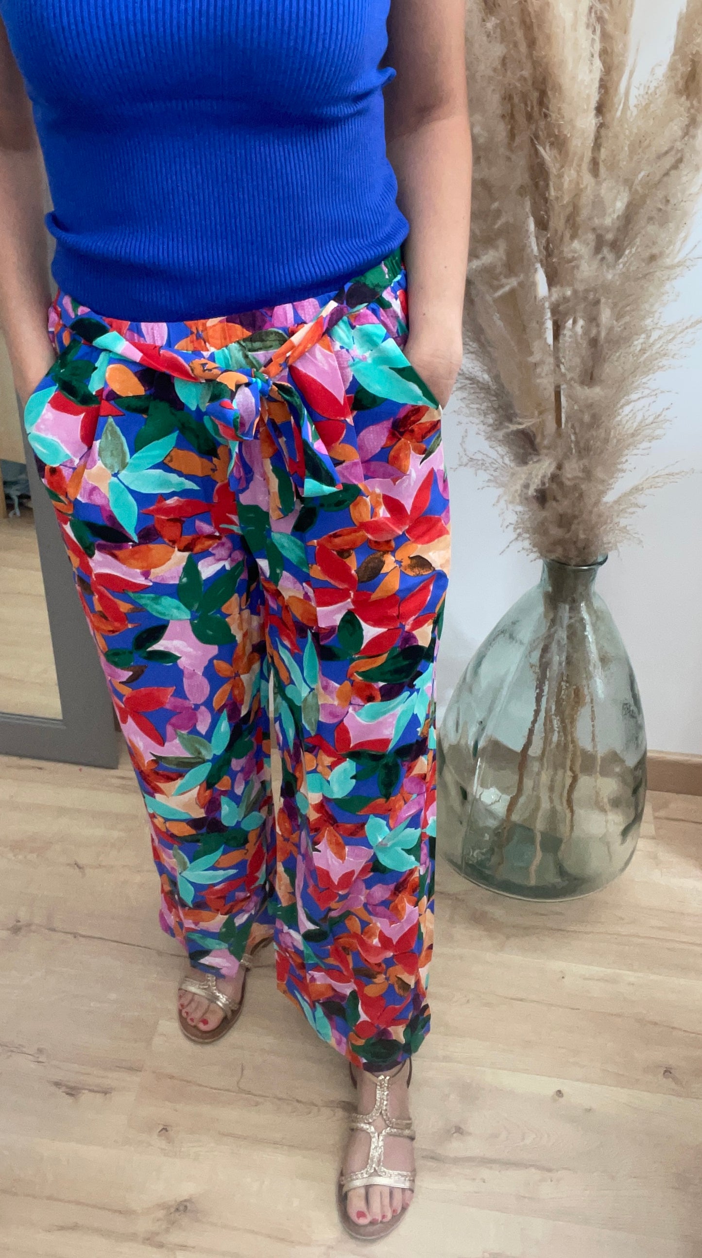 Pantalon à fleurs large Sophie