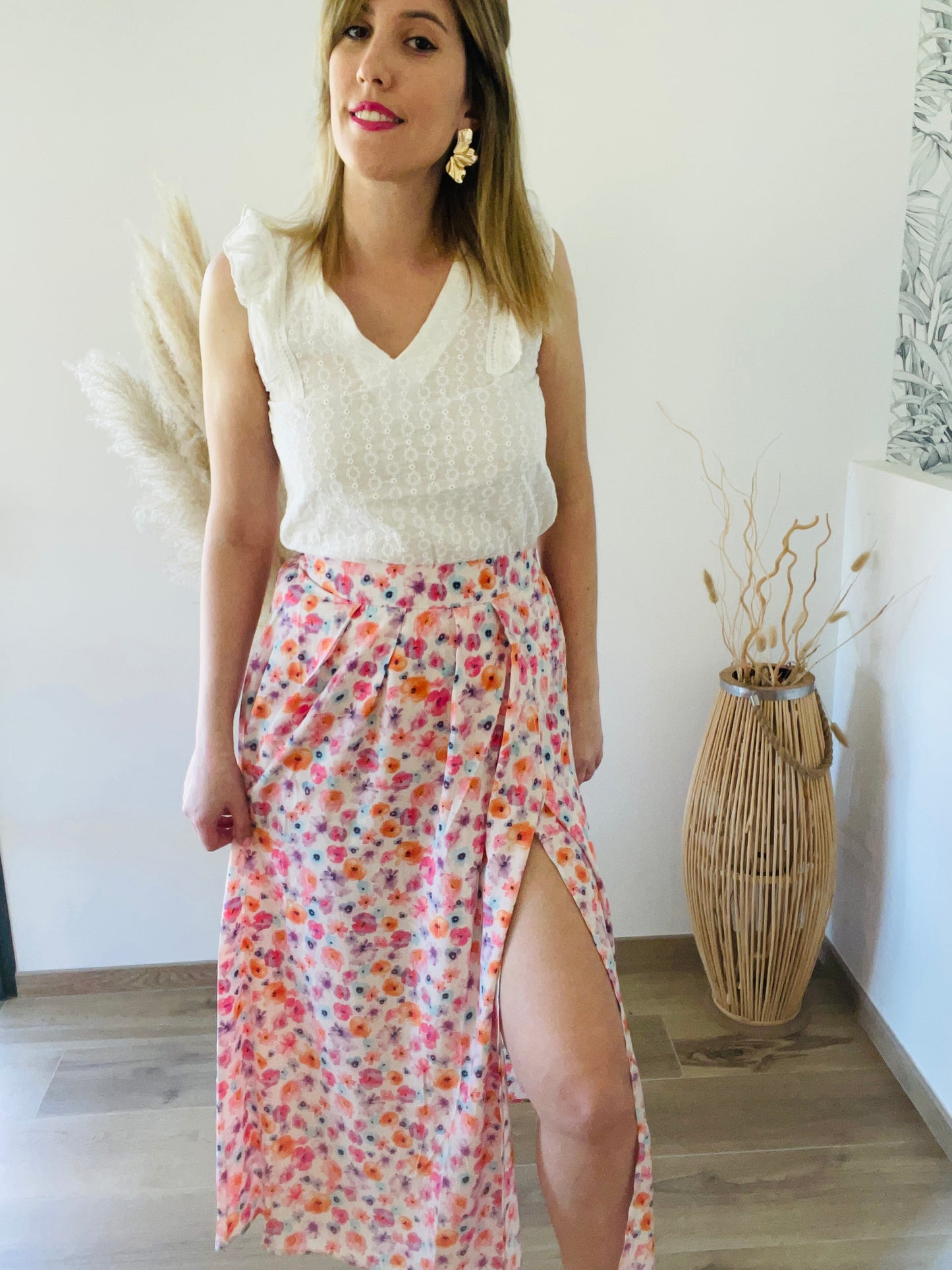 Jupe longue fleurs NORA