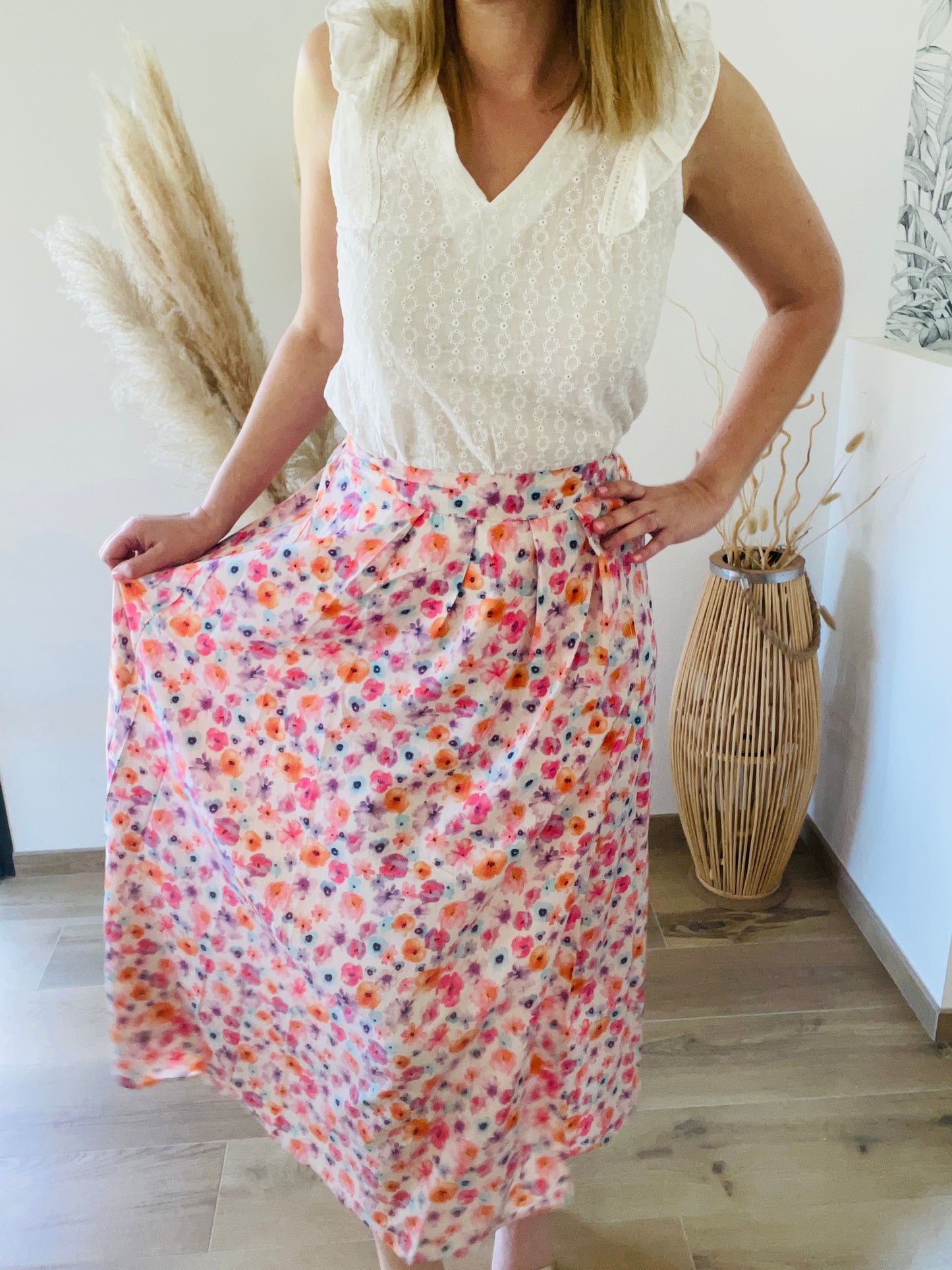 Jupe longue fleurs NORA