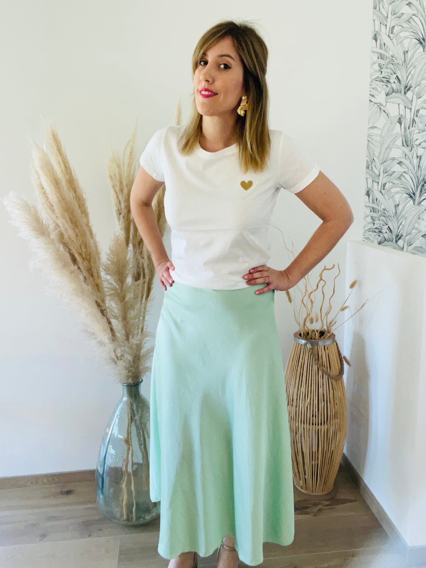 Jupe longue effet satin SKYA