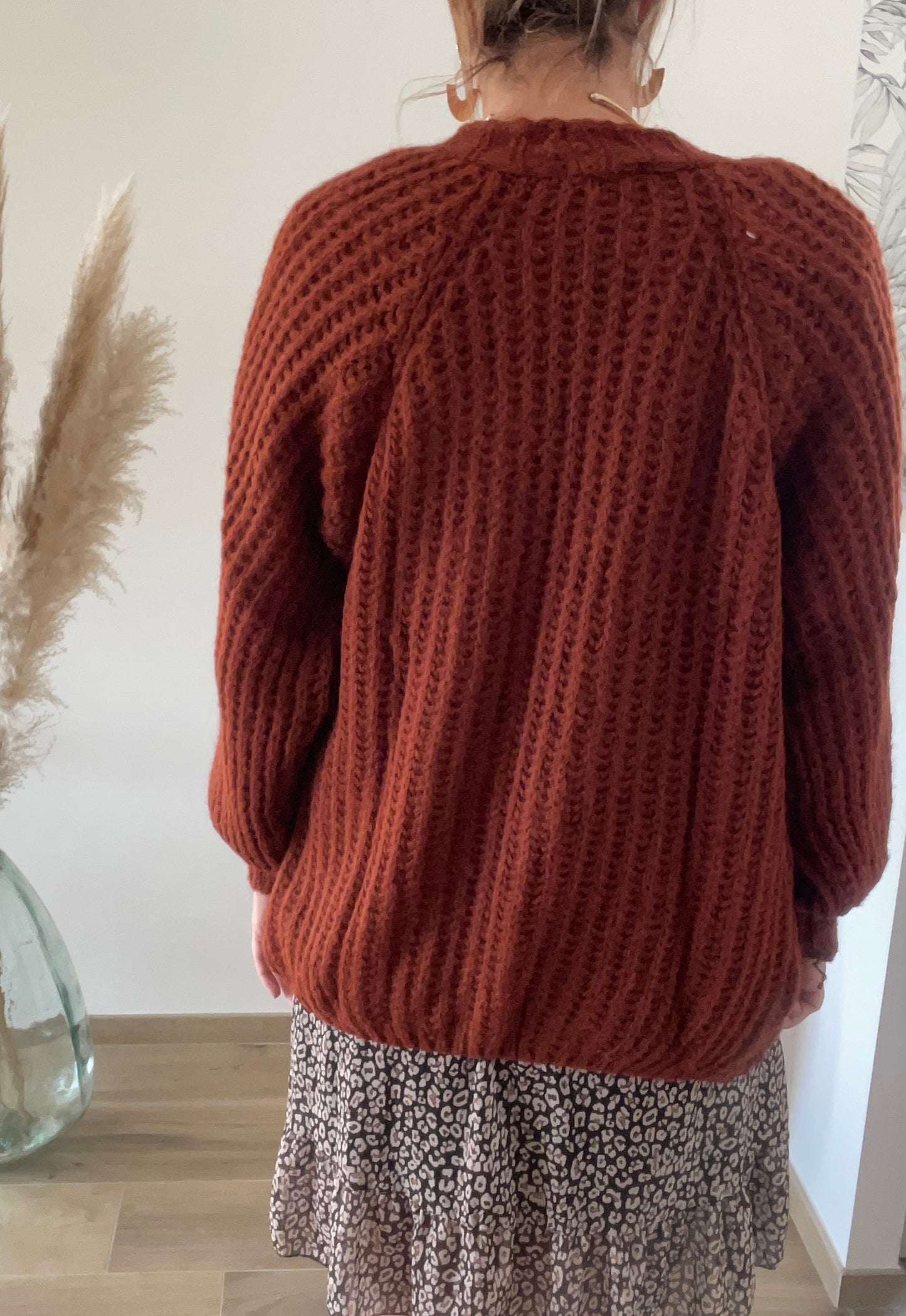 Cardigan maille vert/ bleu/ rouille/noir Romy