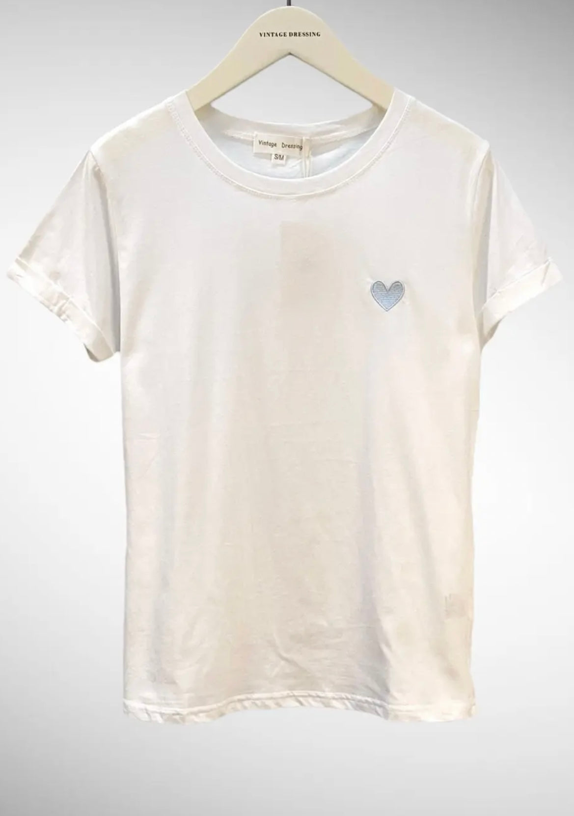 T shirt coeur bleu ciel GRAZIELLA
