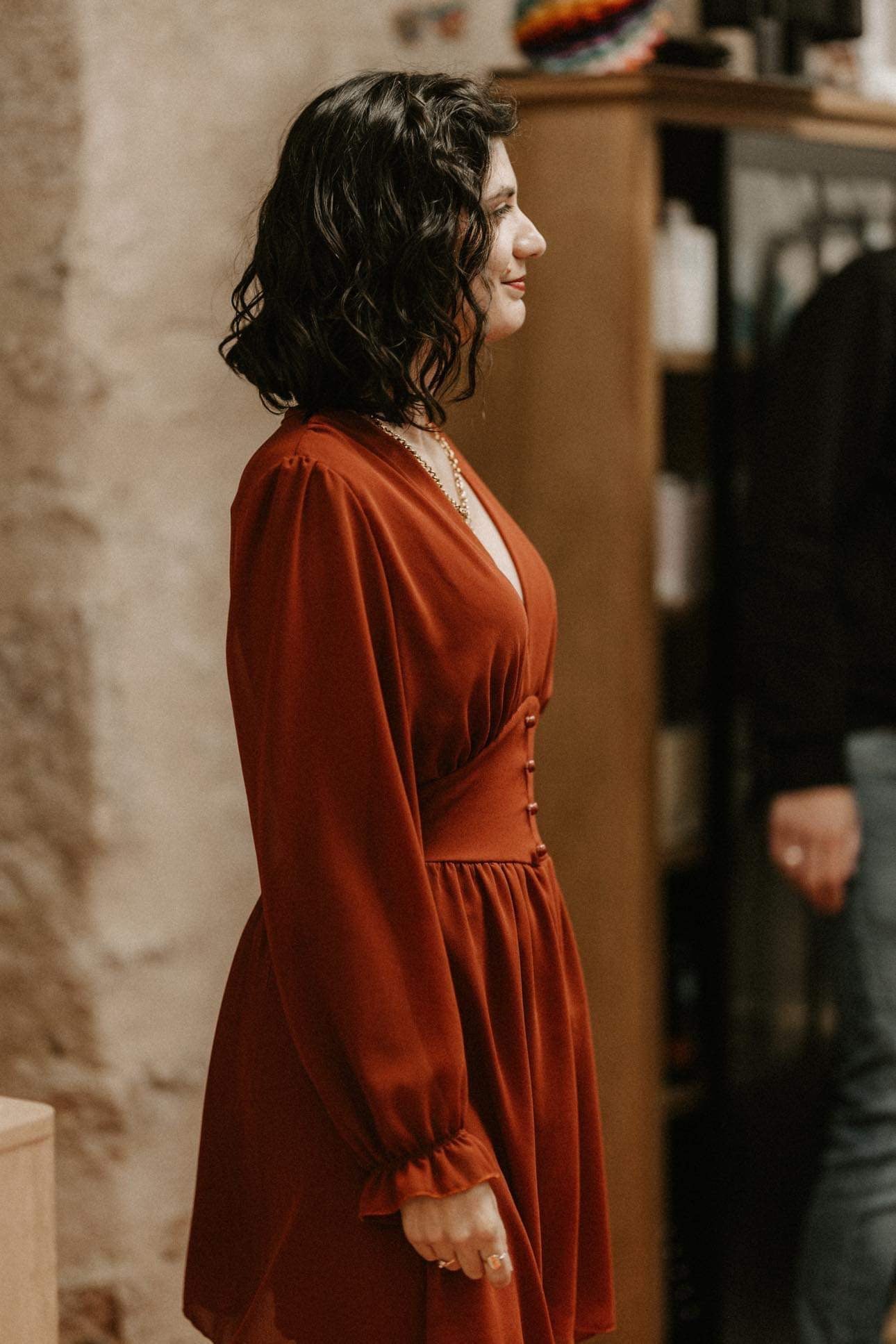 Robe courte noire et rouille MIA