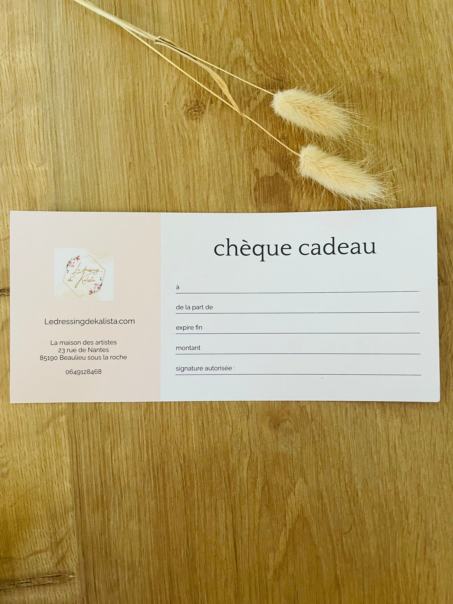 Chèque cadeau Kalista