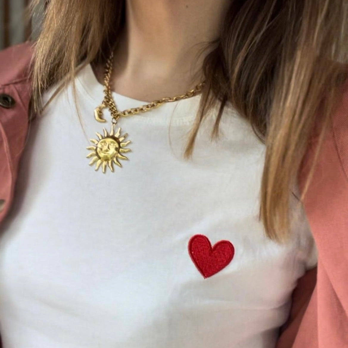 Collier soleil et lune acier inoxydable