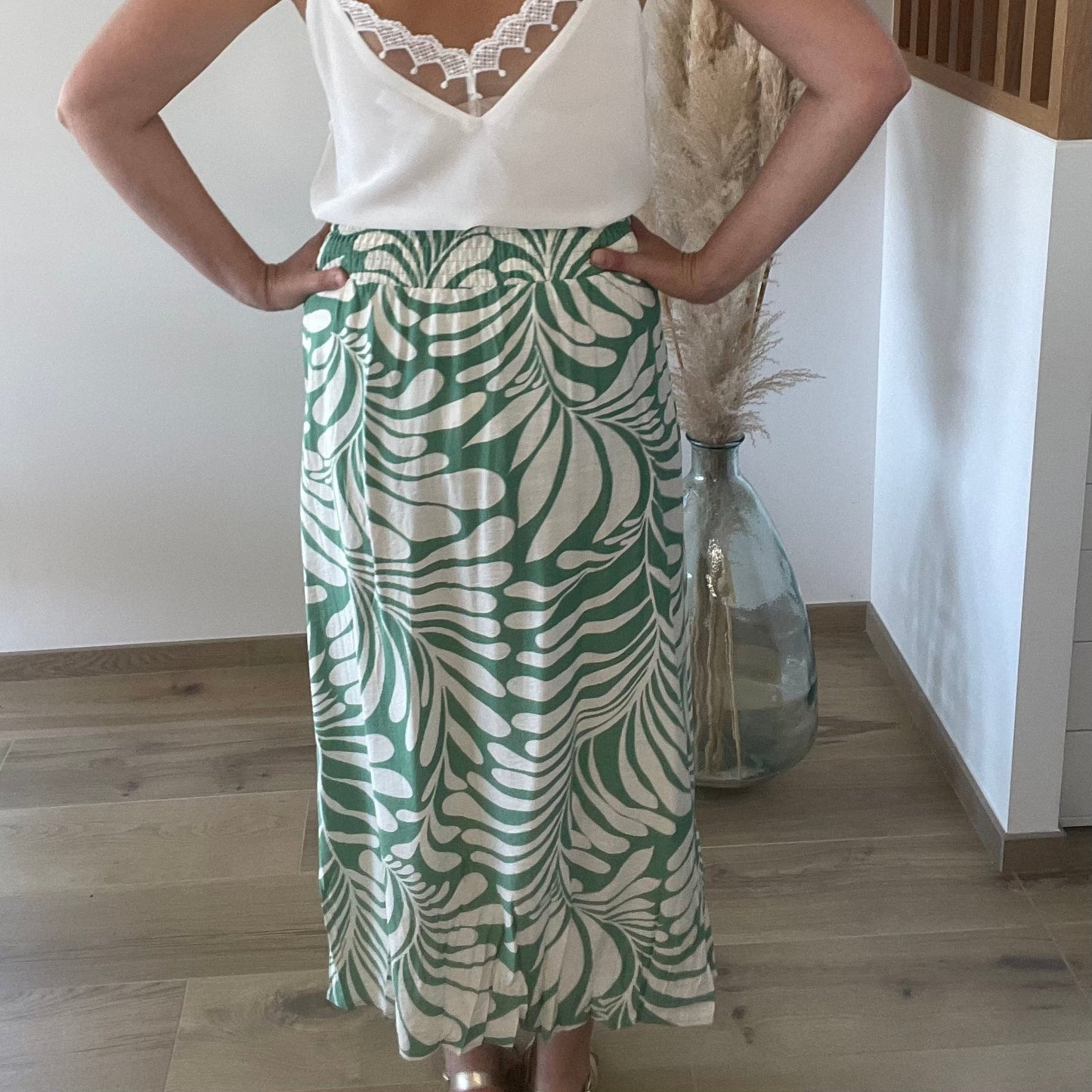 Jupe longue LEANA Verte