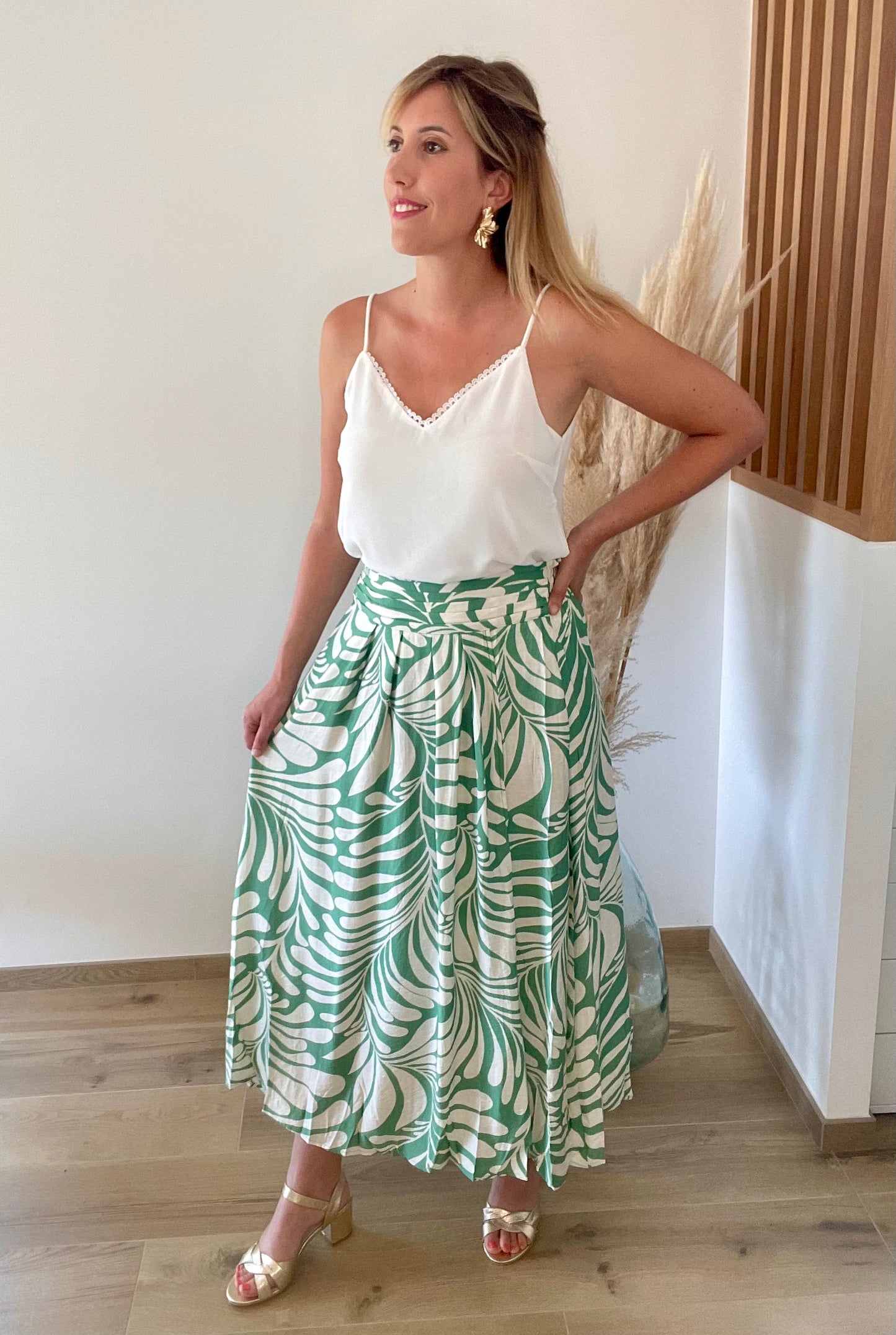 Jupe longue LEANA Verte