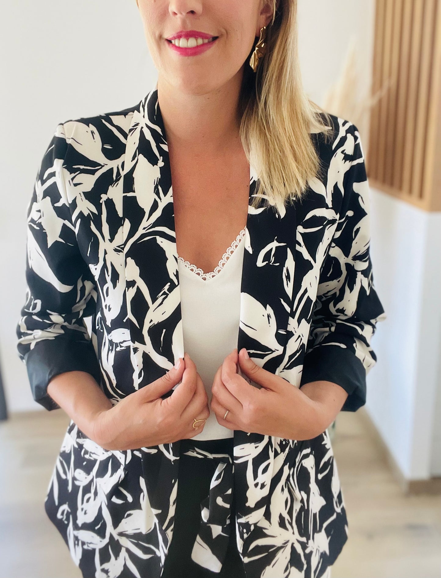 Blazer FLORE blanc et noir