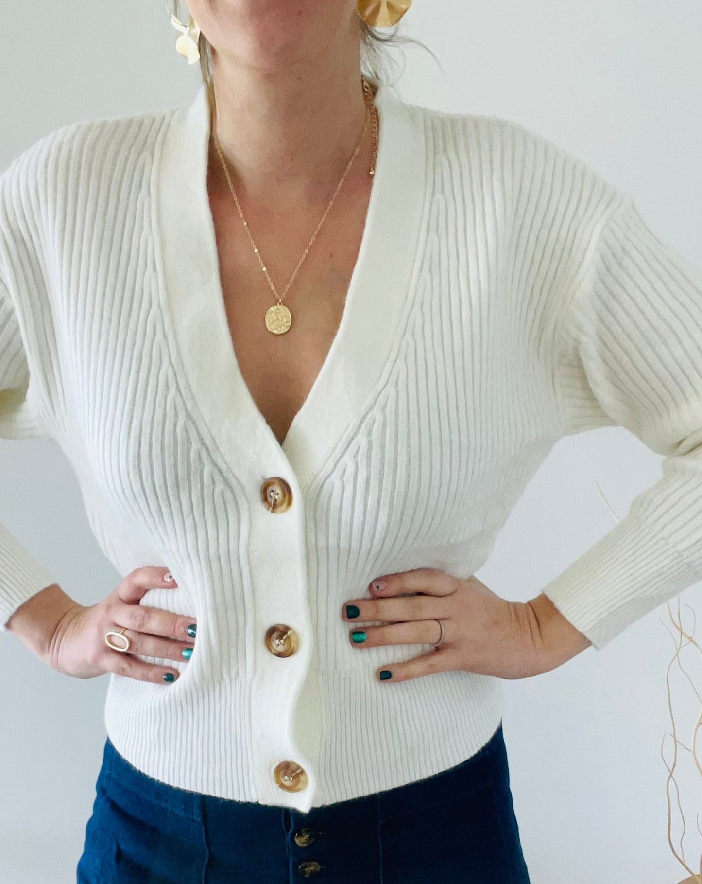 Cardigan blanc Léon