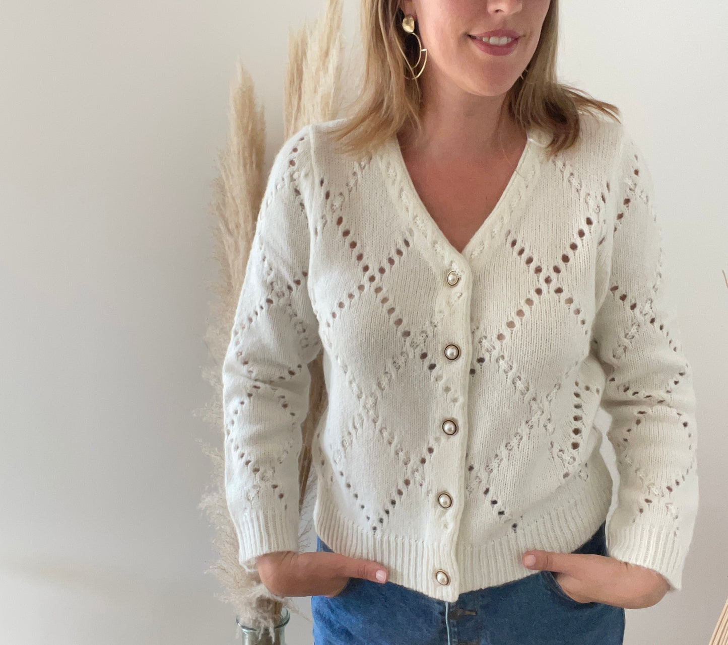 Gilet maille blanc Nathael