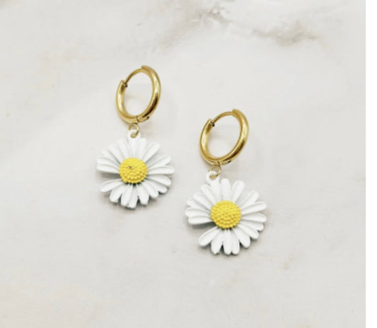 Boucles d'oreilles marguerites