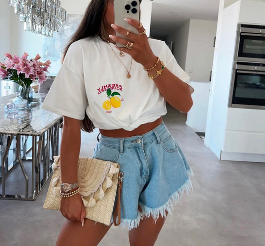 T shirt CITRON made in france oversize